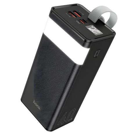 Hoco J86 Повербанк 40000mAh 2USB 22,5W QC3.0, Type-C 20W PD / In: Type-C+Micro-USB 18W, LED, Lamp, черный