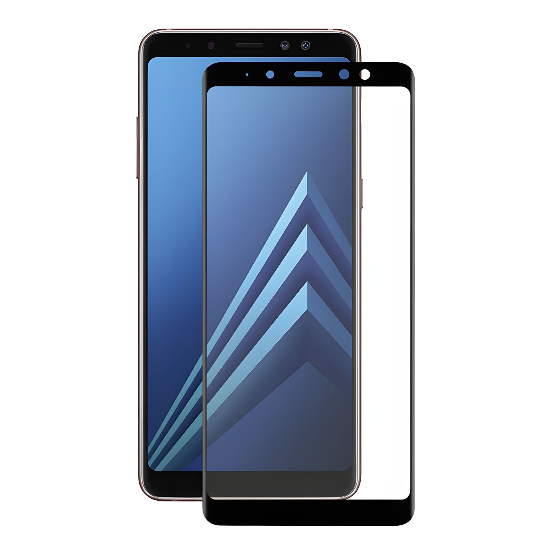 Повноекранне захисне скло PowerPlant для Samsung Galaxy A8+ (2018), чорний колір Повноекранне захисне скло PowerPlant для Samsung Galaxy A8+ (2018), чорний колір
