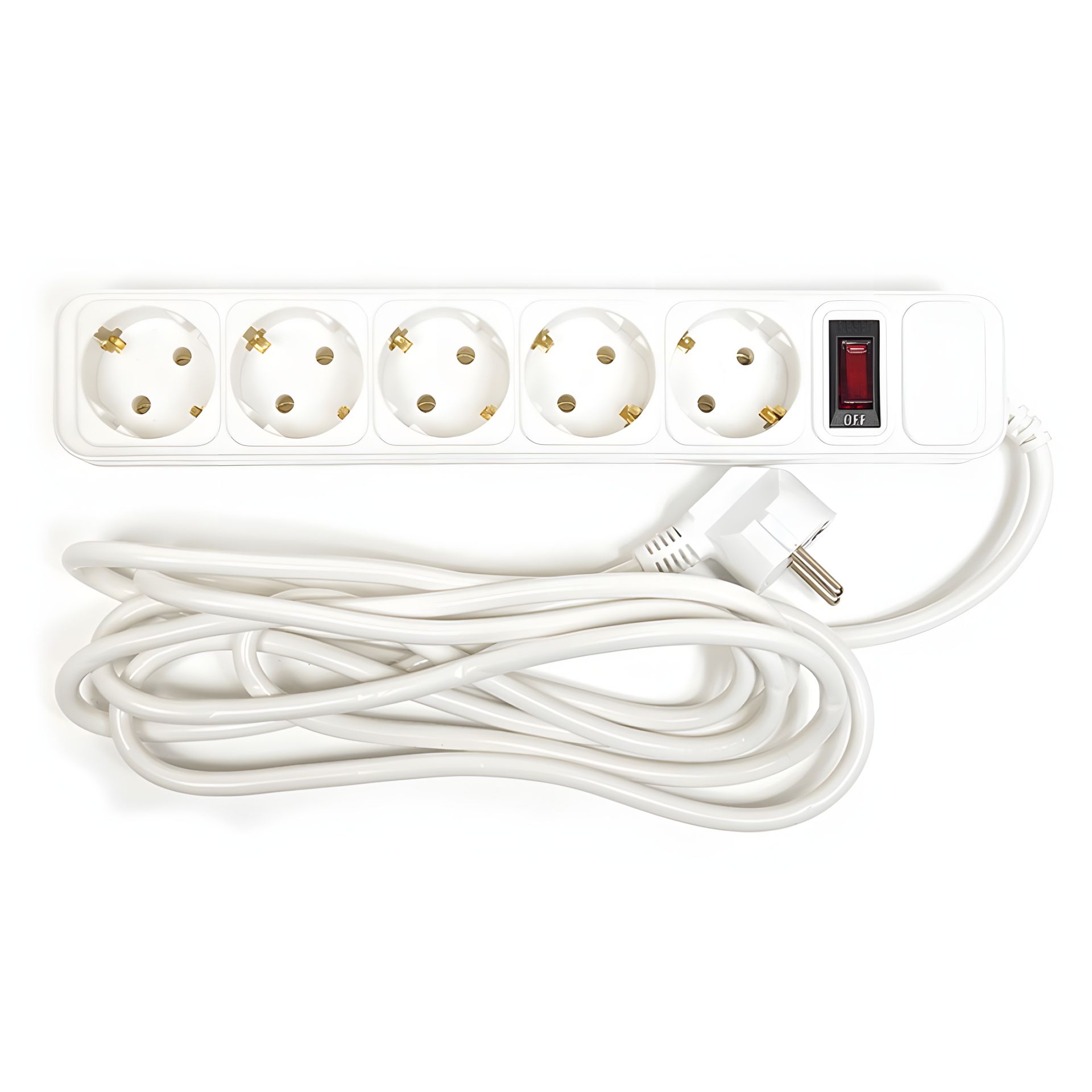 Фильтр сетевой PowerPlant 3 м, 3x1.5мм2, 10А, стандарт еврозеток, 5 розеток (JY-1056/3), коробка Фильтр сетевой PowerPlant 3 м, 3x1.5мм2, 10А, стандарт еврозеток, 5 розеток (JY-1056/3), коробка