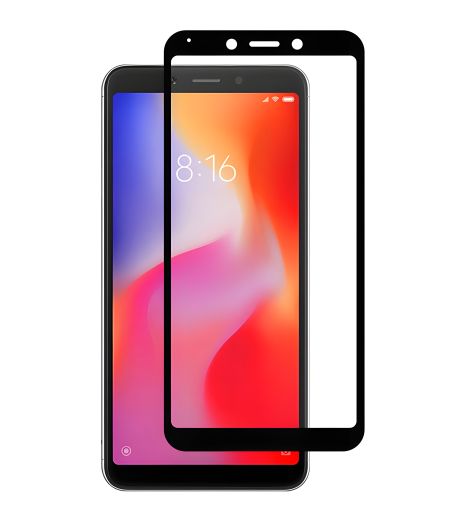 Повне захисне скло PowerPlant для Xiaomi Redmi 6, чорне Повне захисне скло PowerPlant для Xiaomi Redmi 6, чорне