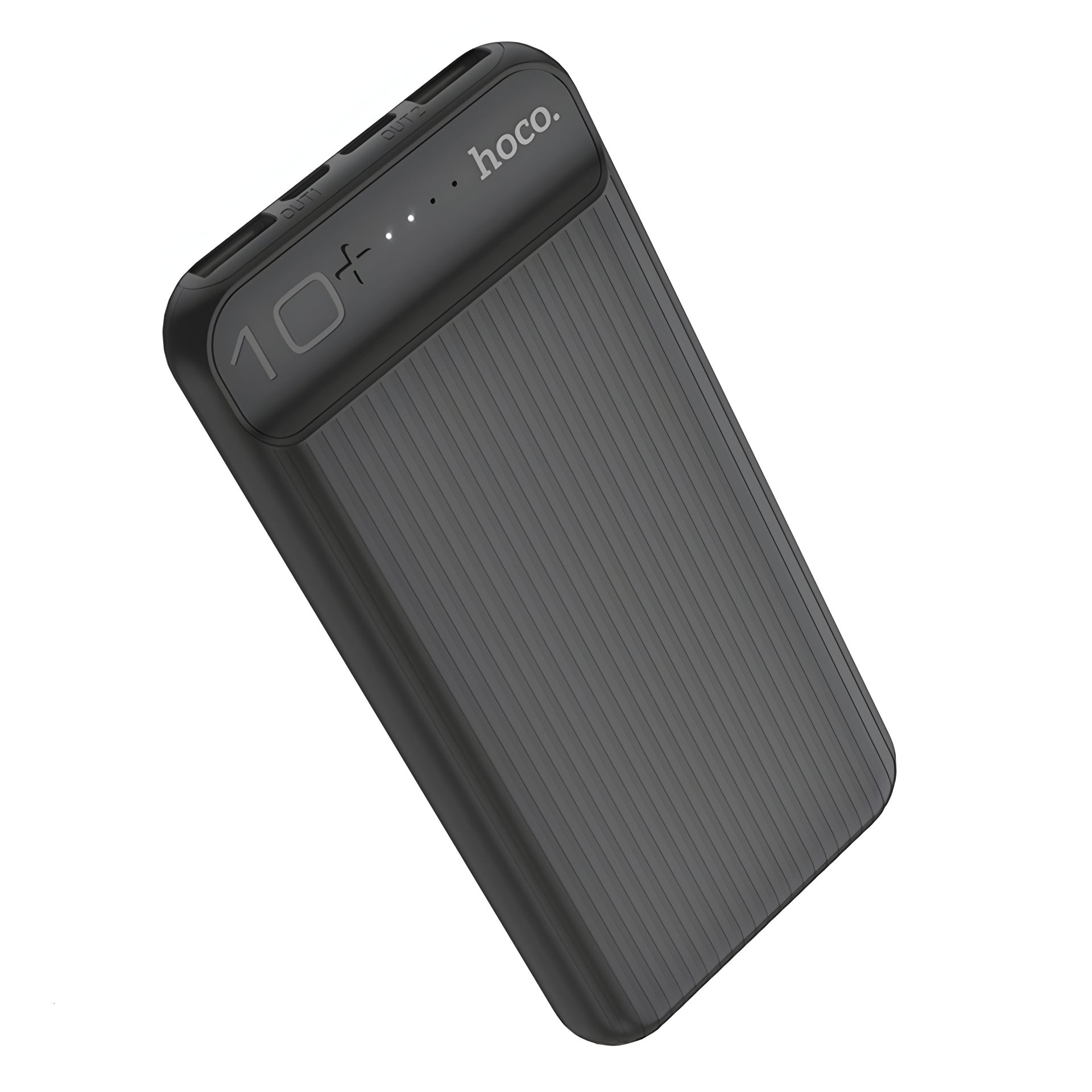 Повербанк Hoco J52 New joy (10000 mAh / Out: 2USB 5V/2A / In: Type-C, micro-USB 5V/2A) з LED індикатором, Чорний Повербанк Hoco J52 New joy (10000 mAh / Out: 2USB 5V/2A / In: Type-C, micro-USB 5V/2A) з LED індикатором, Чорний