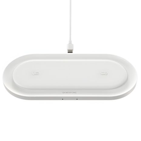 Бездротове ЗУ Borofone BQ7 2 пристрої по 10W White Бездротове ЗУ Borofone BQ7 2 пристрої по 10W White