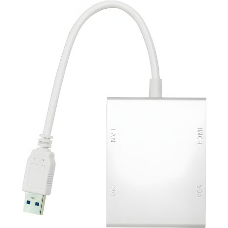 Перехідник PowerPlant USB 3.0 – Gigabit Ethernet RJ45, HDMI, DVI, VGA Перехідник PowerPlant USB 3.0 – Gigabit Ethernet RJ45, HDMI, DVI, VGA