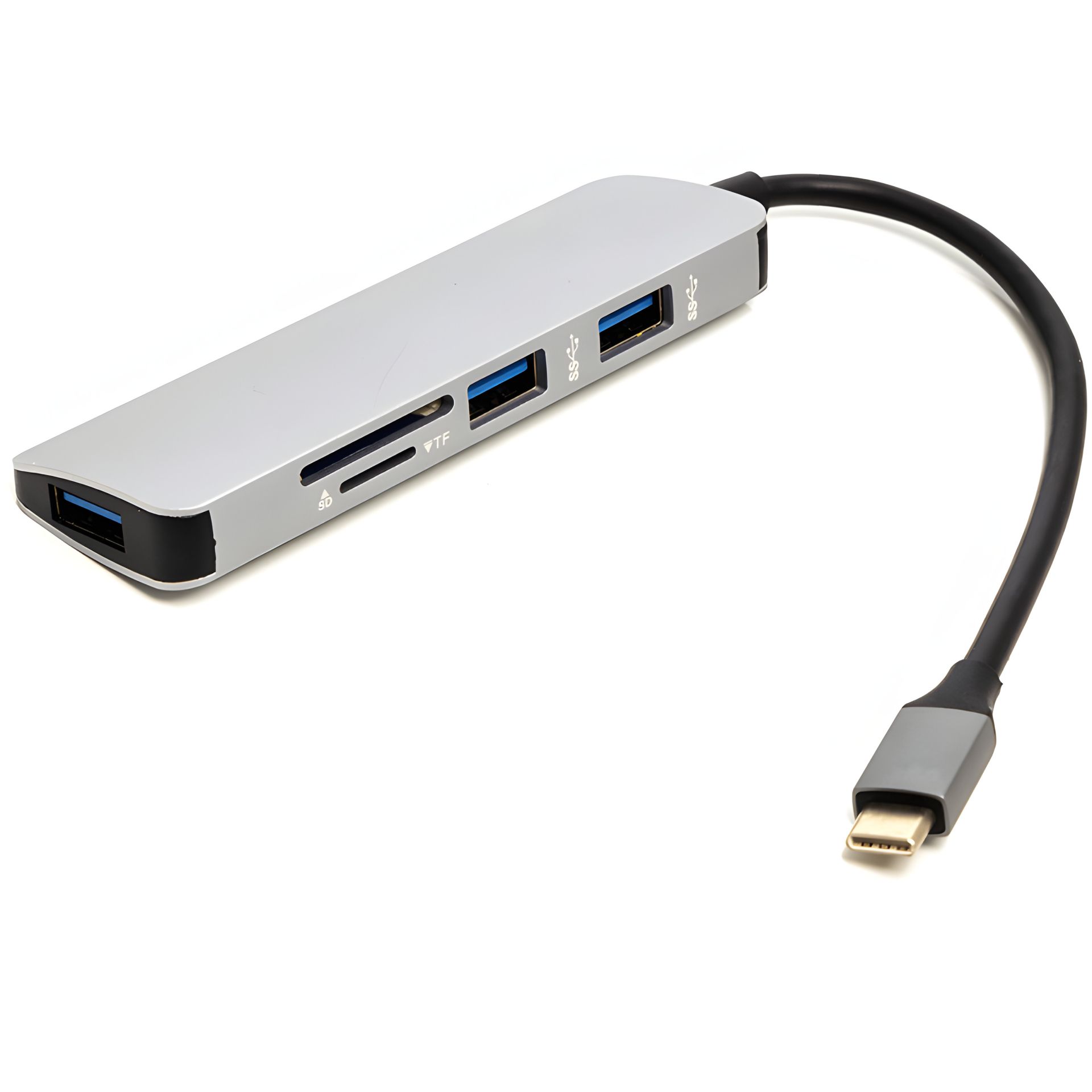 Мульти-переходник PowerPlant USB Type-C - 3 порта USB 3.0 + TF/SD Card Reader Мульти-переходник PowerPlant USB Type-C - 3 порта USB 3.0 + TF/SD Card Reader