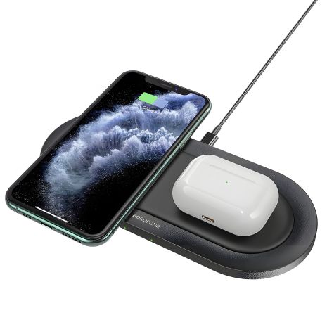 Беспроводное ЗУ Borofone BQ7 2 устройства по 10W Black Беспроводное ЗУ Borofone BQ7 2 устройства по 10W Black