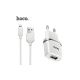 Hoco C11 зарядное устройство 1USB + кабель iPhone Lightning (1A), белое Hoco C11 зарядное устройство 1USB + кабель iPhone Lightning (1A), белое