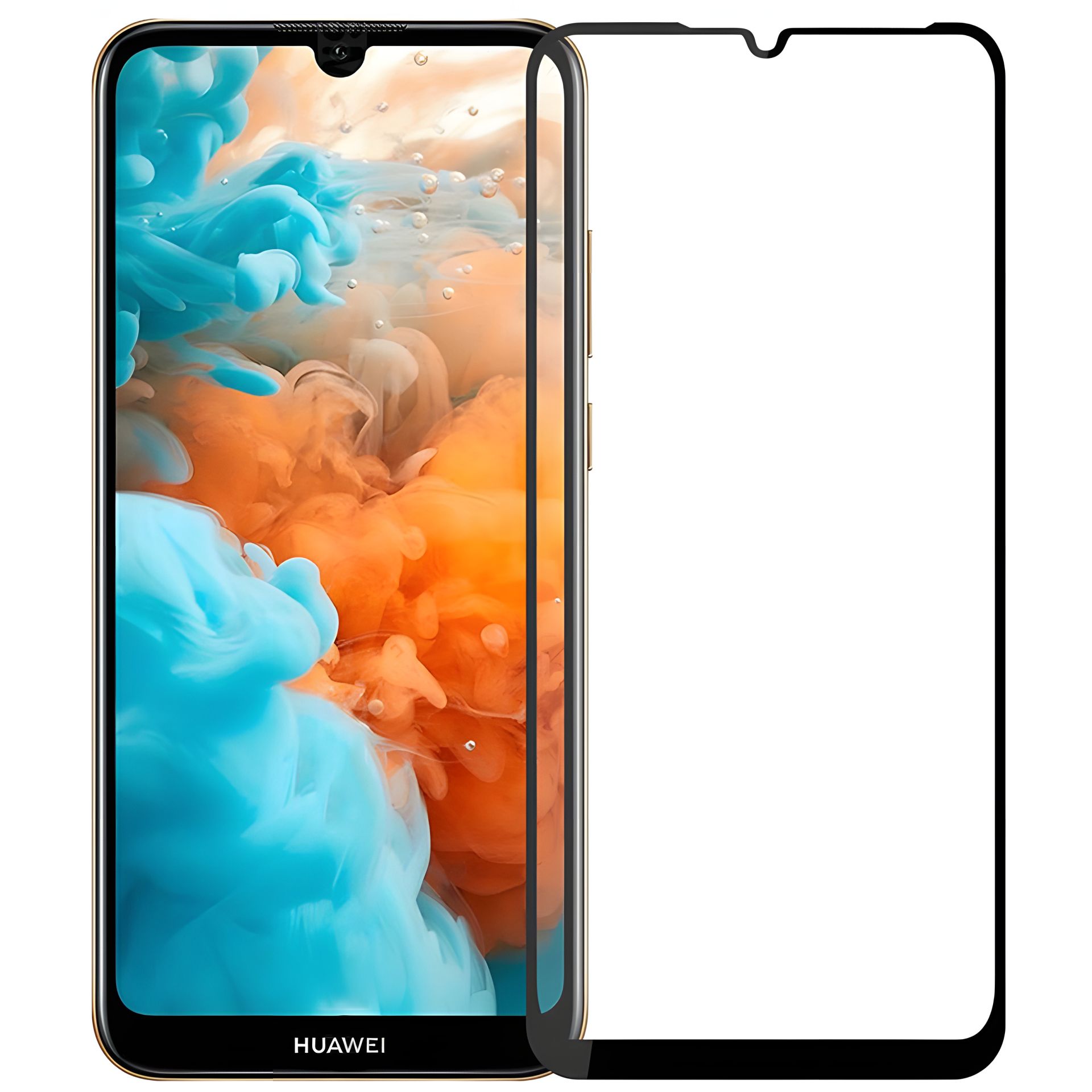 Захисне скло Full screen PowerPlant для Huawei Y7 (2019), Black Захисне скло Full screen PowerPlant для Huawei Y7 (2019), Black