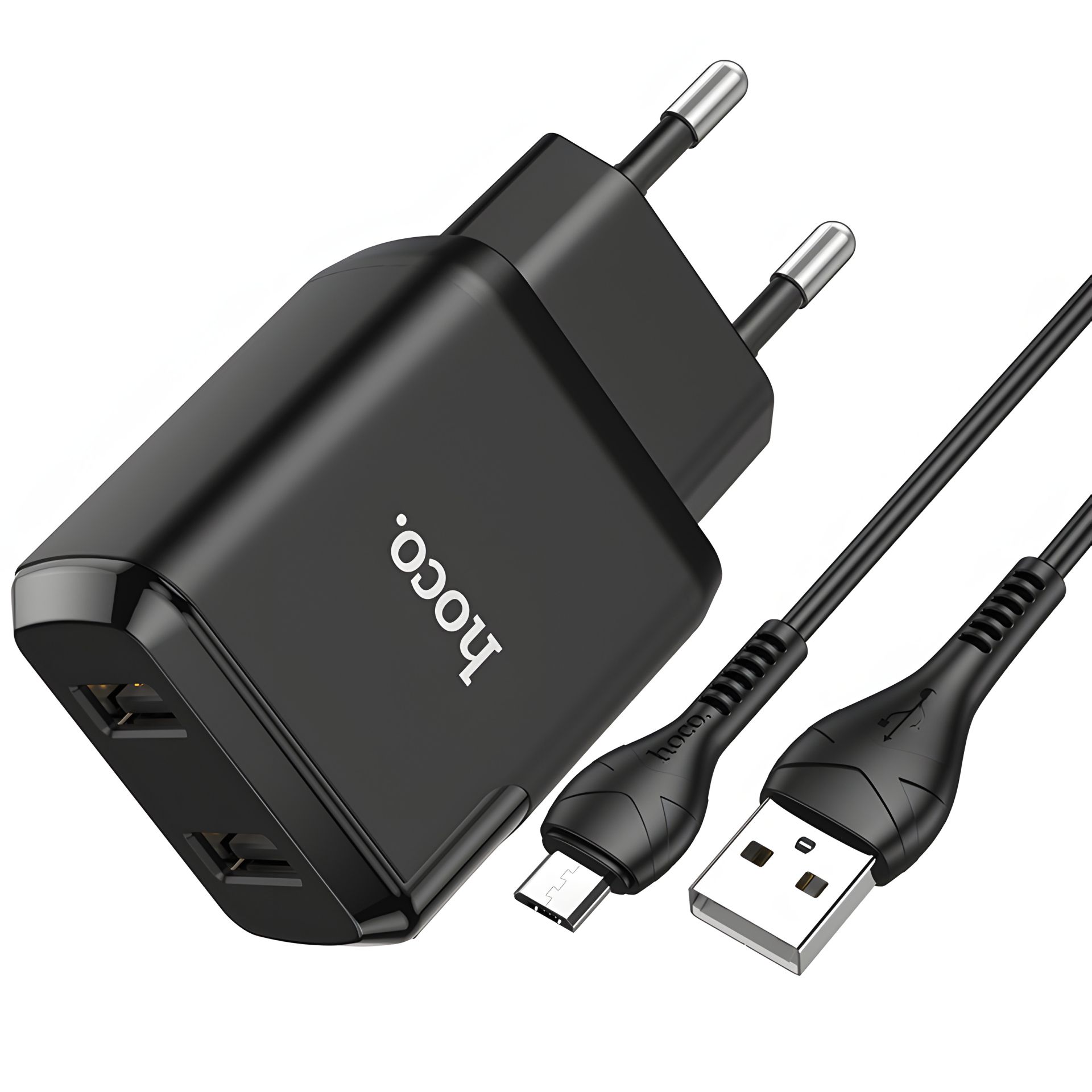 Зарядний пристрій Hoco N7 (2USB/2.1A) + Cable Micro USB Black Зарядний пристрій Hoco N7 (2USB/2.1A) + Cable Micro USB Black