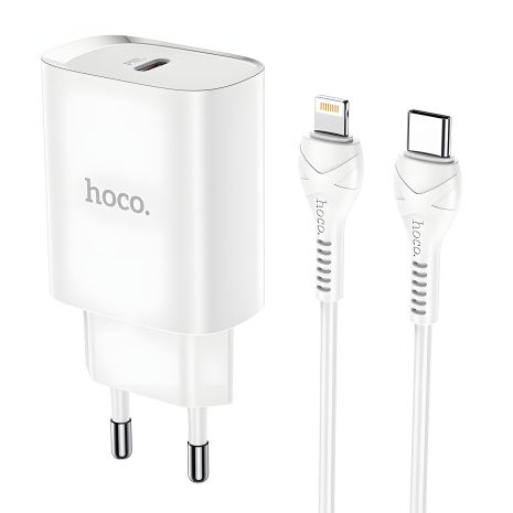 Зарядное устройство Hoco N14 PD20W + кабель Type-C to Lightning White Зарядное устройство Hoco N14 PD20W + кабель Type-C to Lightning White