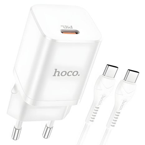 Зарядное устройство Hoco N19 Rigorous PD25W Type-C to Type-C White Зарядное устройство Hoco N19 Rigorous PD25W Type-C to Type-C White