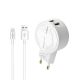 Зарядное устройство Moxom MX-HC04 2.4A 2USB + Cable Lightning White Зарядное устройство Moxom MX-HC04 2.4A 2USB + Cable Lightning White