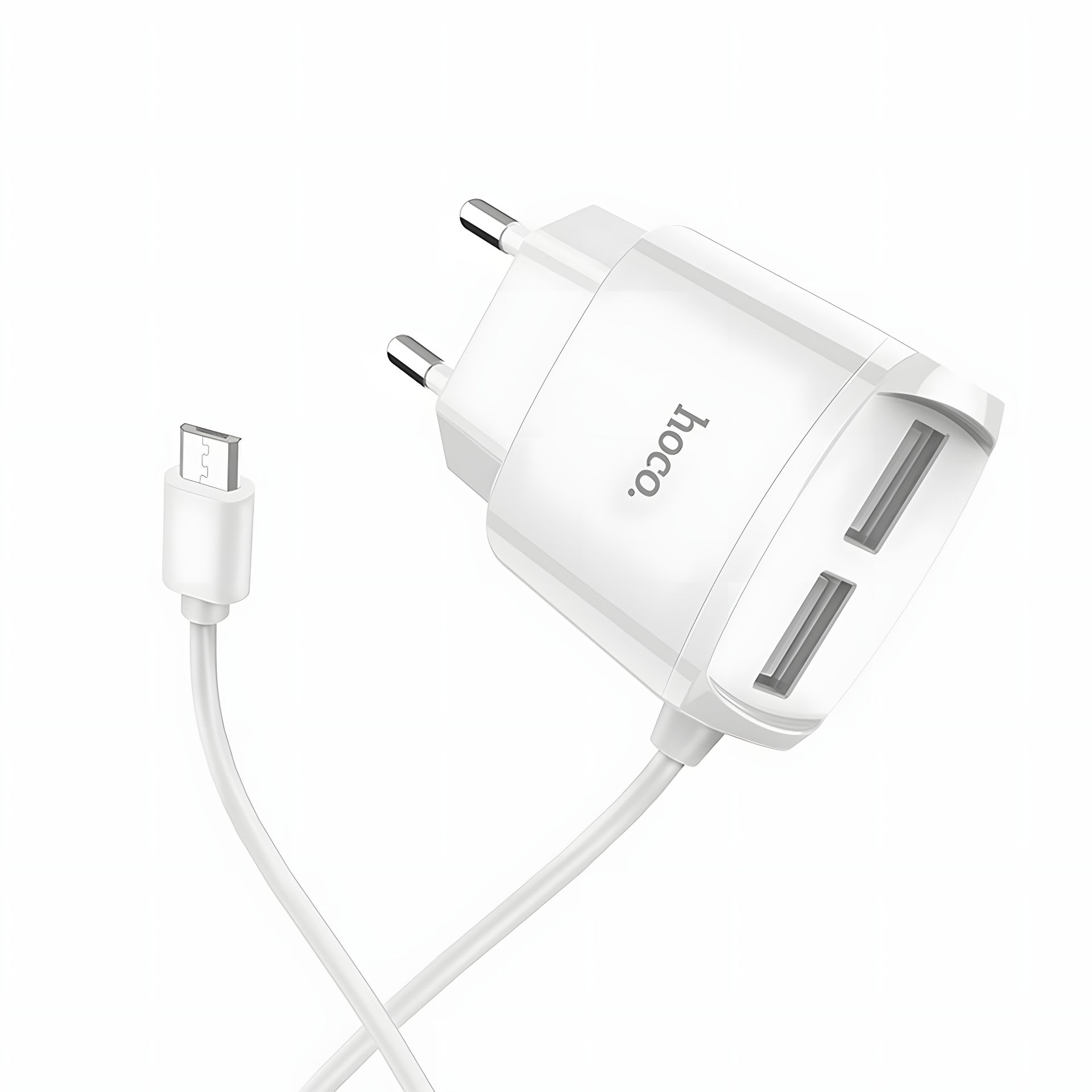 Hoco Mega joy C59A (2USB/ 2.4A) White Micro Cable Зарядное устройство Hoco Mega joy C59A (2USB/ 2.4A) White Micro Cable Зарядное устройство