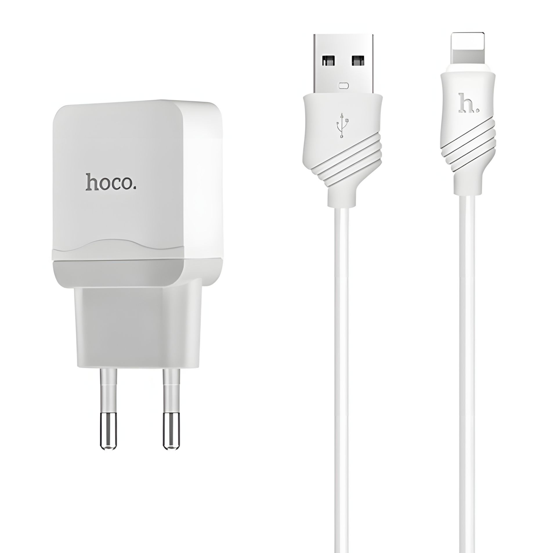 Hoco C22A зарядное устройство (USB 1, 2.4A) + Кабель Lightning iPhone Белый Hoco C22A зарядное устройство (USB 1, 2.4A) + Кабель Lightning iPhone Белый