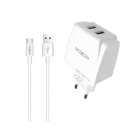 Зарядний пристрій Moxom MX-HC03 2.4A 2USB + Cable Lightning White Зарядний пристрій Moxom MX-HC03 2.4A 2USB + Cable Lightning White