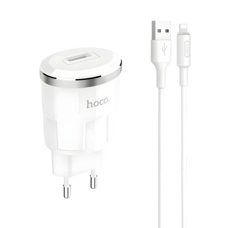 Зарядний пристрій Hoco C37A Lightning White Зарядний пристрій Hoco C37A Lightning White