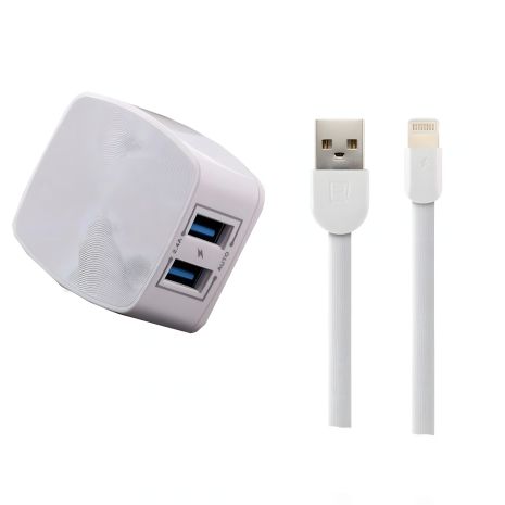 Зарядний пристрій Remax RP-U215i 2.4A 2USB + Cable Lightning white Зарядний пристрій Remax RP-U215i 2.4A 2USB + Cable Lightning white
