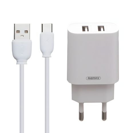 Зарядное устройство Remax RP-U22a 2.4A 2USB + Cable Type-C white Зарядное устройство Remax RP-U22a 2.4A 2USB + Cable Type-C white
