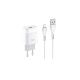Зарядний пристрій Hoco C72A 2.1A White + Micro USB кабель