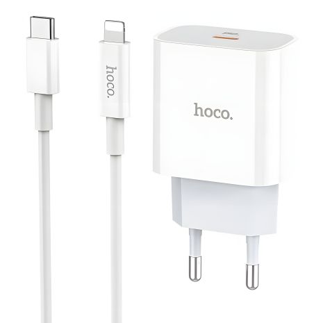 Hoco C76A Type-C to Lightning Plus Зарядное устройство PD 20W 3A Белое