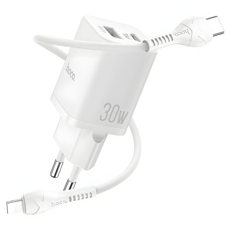 Зарядний пристрій Hoco N13 PD30W+QC3.0 Type-C To Lightning White Зарядний пристрій Hoco N13 PD30W+QC3.0 Type-C To Lightning White