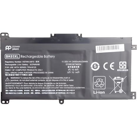 PowerPlant Акумулятори для HP Pavilion X360 14-BA ноутбуків (BK03XL, HSTNN-LB7S) 11.55V 3400mAh