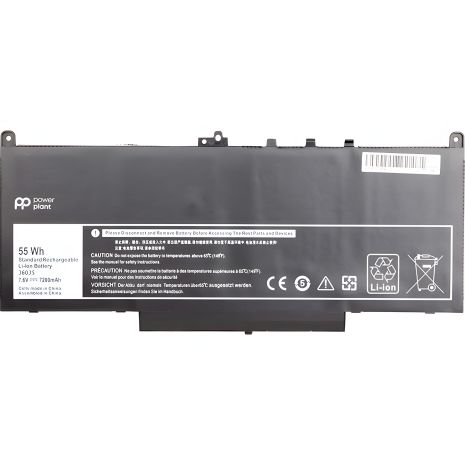 PowerPlant акумулятори для DELL ноутбуків Latitude E7270 (J60J5) 7.6V 7200mAh
