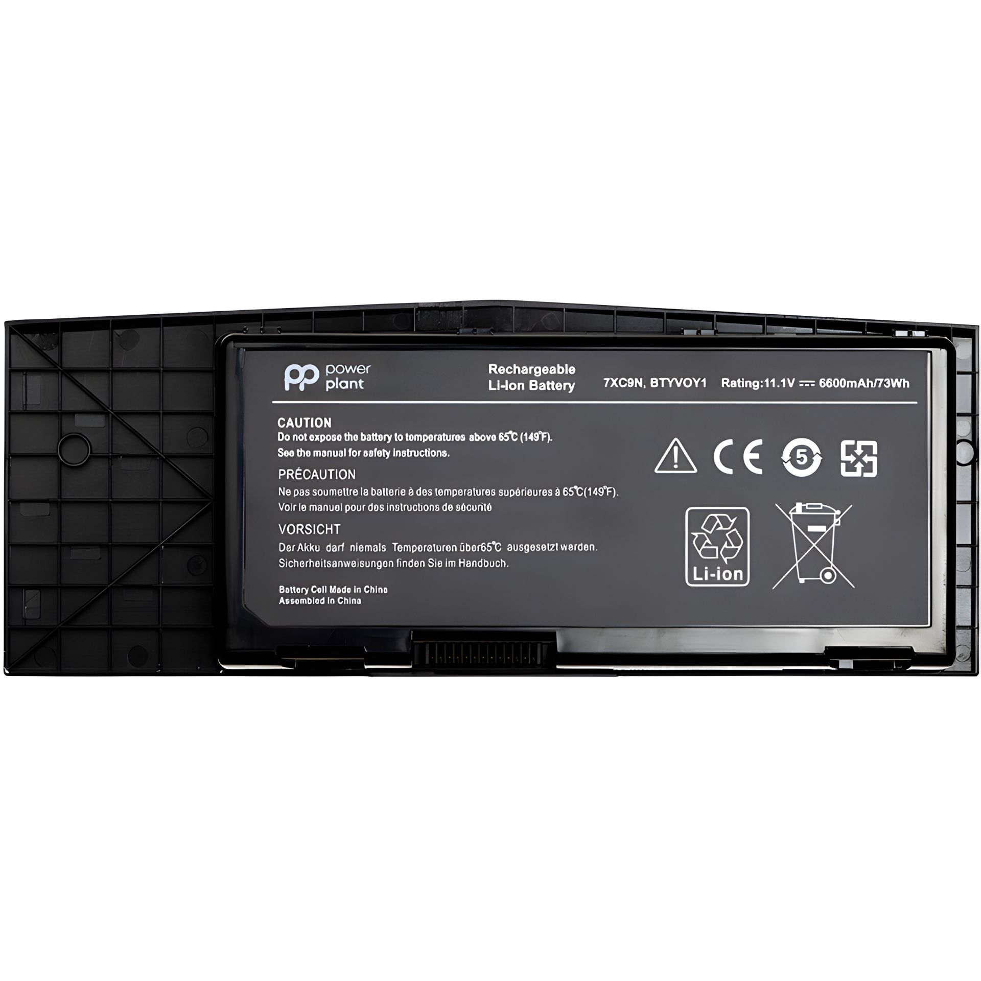 PowerPlant Акумулятори для DELL Alienware BTYVOY1 ноутбуків (7XC9N) 11.1V 6600mAh PowerPlant Акумулятори для DELL Alienware BTYVOY1 ноутбуків (7XC9N) 11.1V 6600mAh