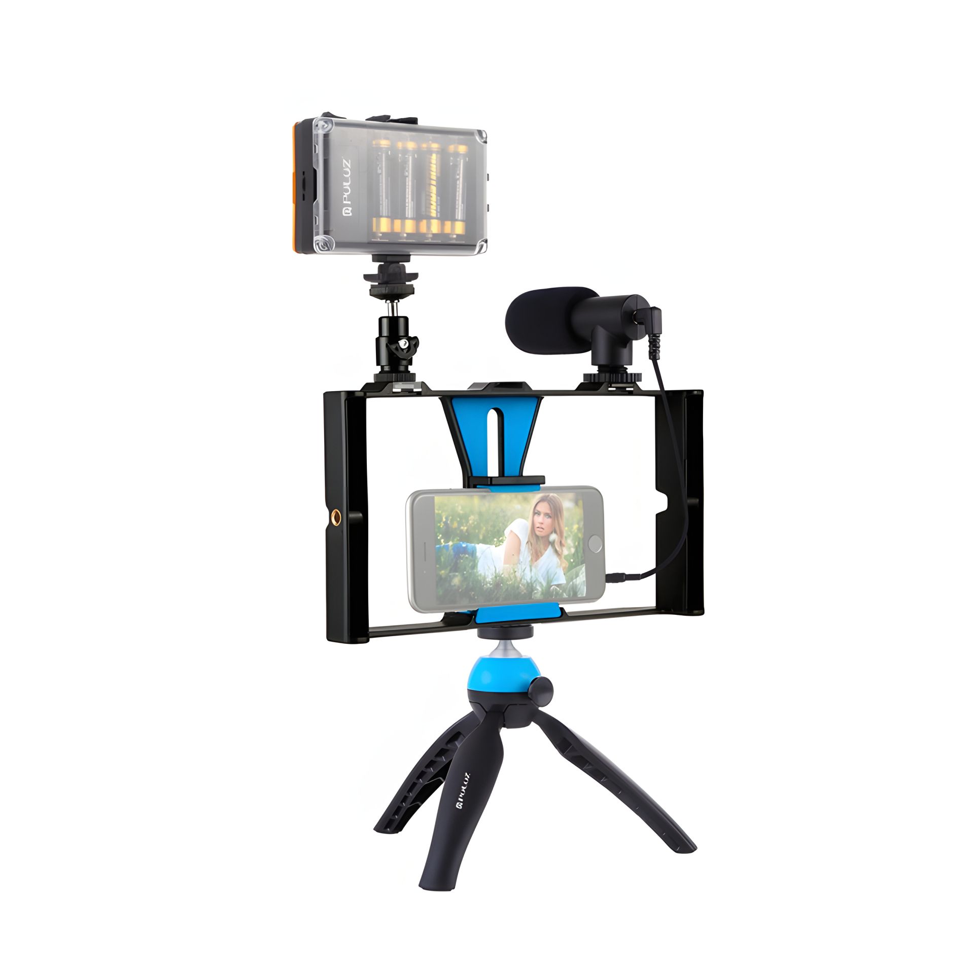 Puluz PKT3023 Комплект блогера 4в1 (постоянный свет, штативное крепление, держатель для телефона, микрофон) Puluz PKT3023 Комплект блогера 4в1 (постоянный свет, штативное крепление, держатель для телефона, микрофон)