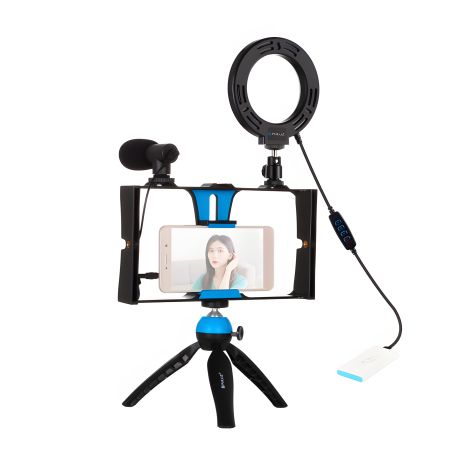 Puluz PKT3025L Комплект блогера 4в1 (постоянный свет, штативное крепление, держатель для телефона, микрофон) Puluz PKT3025L Комплект блогера 4в1 (постоянный свет, штативное крепление, держатель для телефона, микрофон)