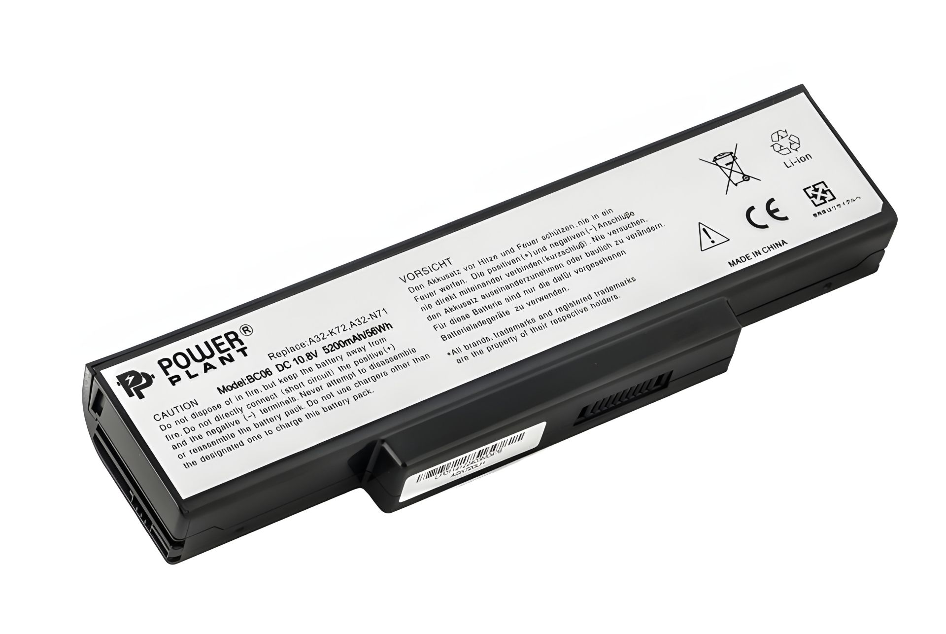 Акумулятор ASUS для ноутбуків A72, A73 (A32-K72 AS-K72-6) 10.8V 5200mAh Акумулятор ASUS для ноутбуків A72, A73 (A32-K72 AS-K72-6) 10.8V 5200mAh