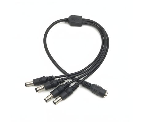 Кабель питания DC-F разделитель на 4xDC-M (5.5x2.1 мм) 30см черный DCF4M