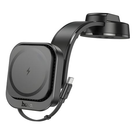 Автотримач Hoco HW24 магнітний з бездротовою зарядкою 15W black Автотримач Hoco HW24 магнітний з бездротовою зарядкою 15W black