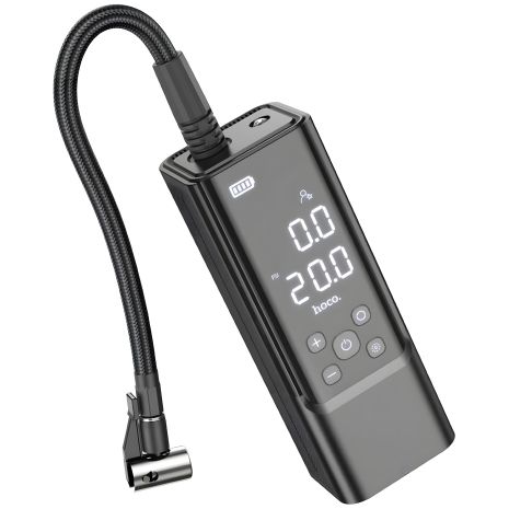 Насос-компрессор HOCO ZP7 Maddy для автомобиля (TypeC in/5000mAh/10.3 бар/Фонарик) Черный