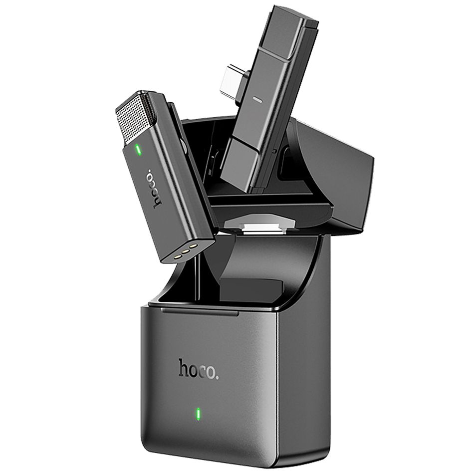 Микрофон HOCO Type-C Stream wireless microphone+receiver S31 |90m, 70/450mAh, 4h| grey Микрофон HOCO Type-C Stream wireless microphone+receiver S31 |90m, 70/450mAh, 4h| grey