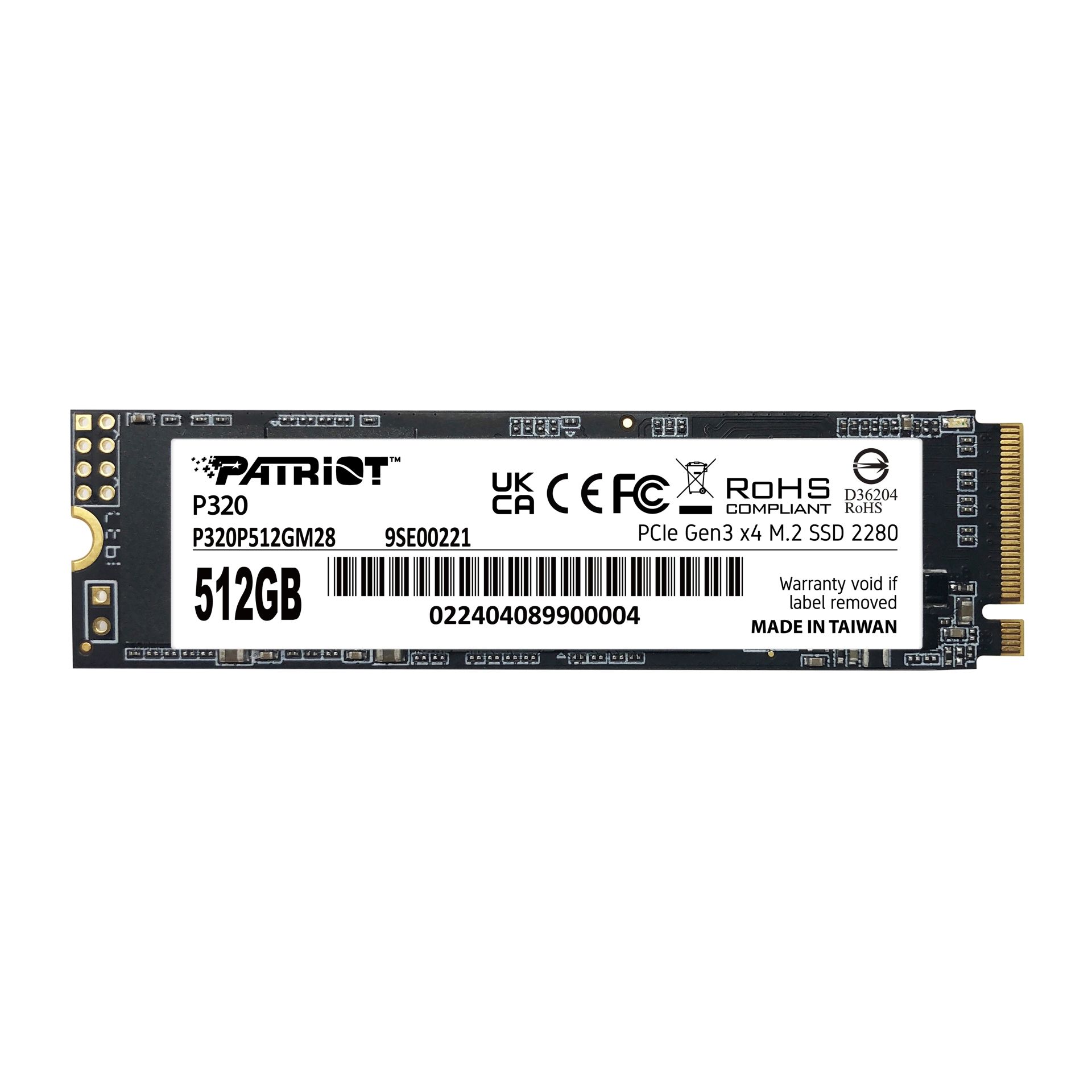 Patriot SSD P320 M.2 512GB 2280 Gen3.0 x4 NVMe 3D TLC Patriot SSD P320 M.2 512GB 2280 Gen3.0 x4 NVMe 3D TLC