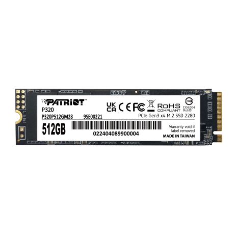 Patriot SSD P320 M.2 512GB 2280 Gen3.0 x4 NVMe 3D TLC Patriot SSD P320 M.2 512GB 2280 Gen3.0 x4 NVMe 3D TLC
