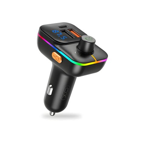 XO BCC09 Bluetooth Smart MP3 модулятор с TF card + PD 25W и Ambient light, черный