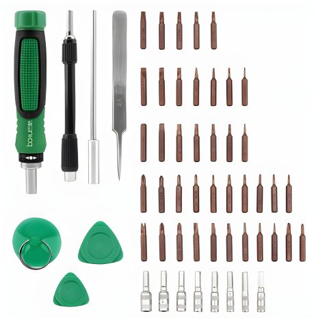 Набір інструментів Baku BA-3039 (ручка з тріскачкою, подовжувачі 2 шт, пінцет прямий, присоска, медіатори 2 шт, 48 насадок)