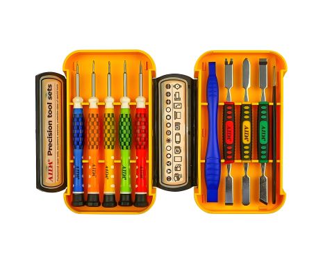 Aida AD-3010 Набор инструментов (4 двухсторонних лопаток, прямой пинцет, отвёртки: Y0.6, -2.0, +1.2, *0.8, *1.2)