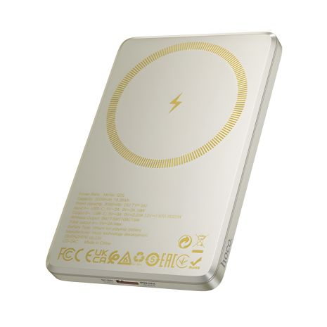 Power bank Hoco Q26 5000mAh PD 20W магнітний з функцією бездротової зарядки titanium gold Power bank Hoco Q26 5000mAh PD 20W магнітний з функцією бездротової зарядки titanium gold