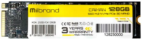 Wibrand Caiman SSD M.2, 128GB, NVMe, 2280, PCIe 3.0, 3D NAND Wibrand Caiman SSD M.2, 128GB, NVMe, 2280, PCIe 3.0, 3D NAND
