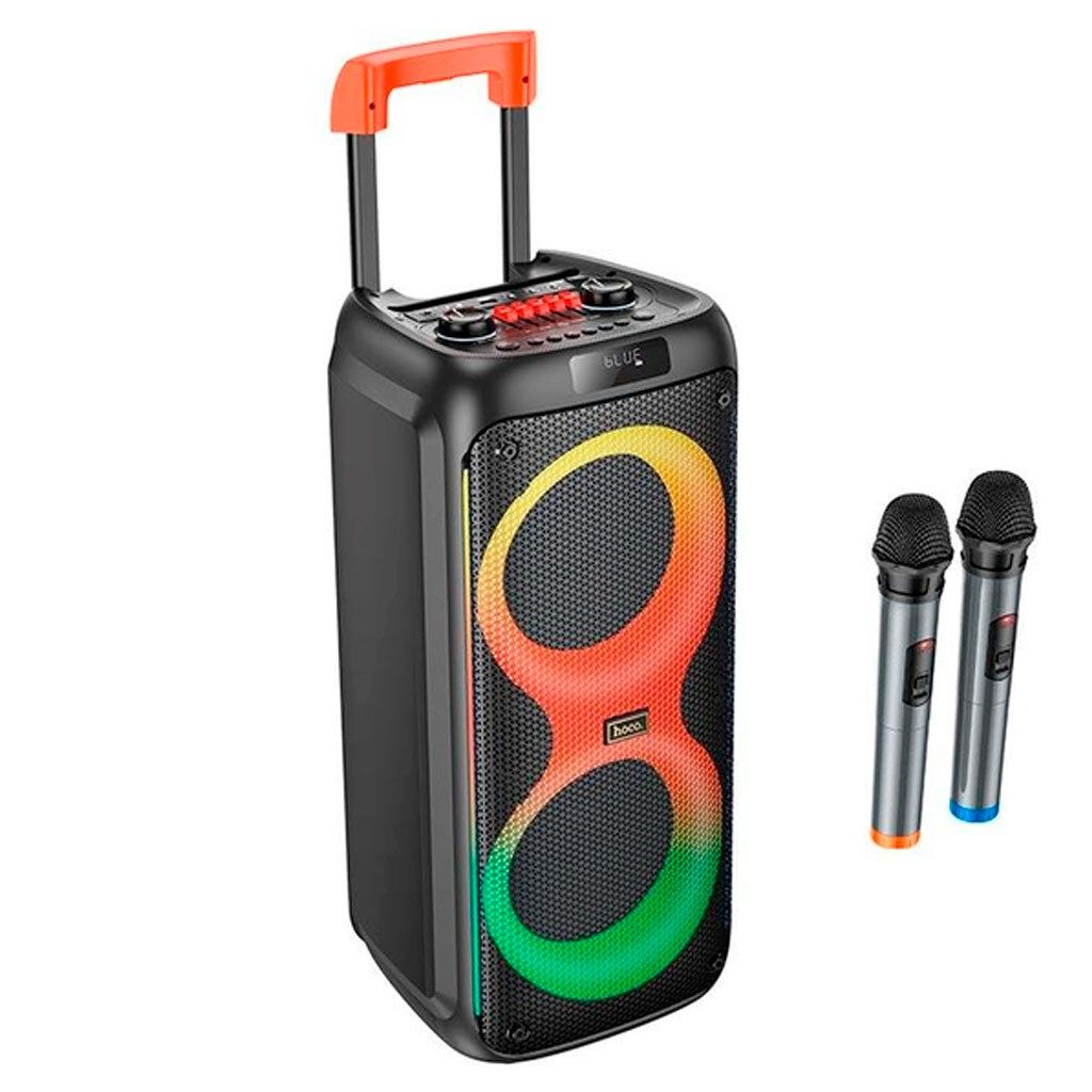 Акустика-караоке HOCO Leader Wireless Dual-Mic outdoor BT Speaker HA7 |BT5.0/USB/AUX/TF, 75W, TWS, 7h| black Акустика-караоке HOCO Leader Wireless Dual-Mic outdoor BT Speaker HA7 |BT5.0/USB/AUX/TF, 75W, TWS, 7h| black