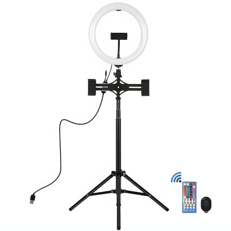 Кольцевая RGBW USB LED лампа Puluz PKT3055B 10.2" + 1.65 м штатив Кольцевая RGBW USB LED лампа Puluz PKT3055B 10.2" + 1.65 м штатив