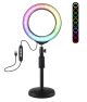 Кольцевая LED лампа USB RGBW Puluz PKT3047B 6.2" + настольное крепление Кольцевая LED лампа USB RGBW Puluz PKT3047B 6.2" + настольное крепление