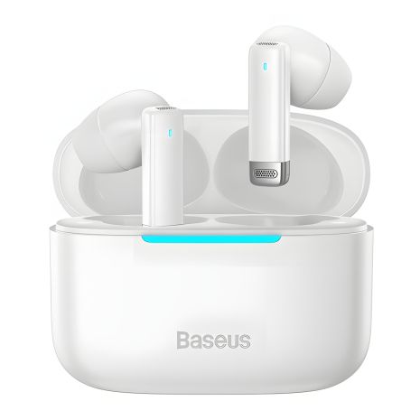 Навушники бездротові BASEUS True Wireless Bowie E9, IPX5, BT5.3, 40mAh, 400mAh, 5h (NGTW120002) white