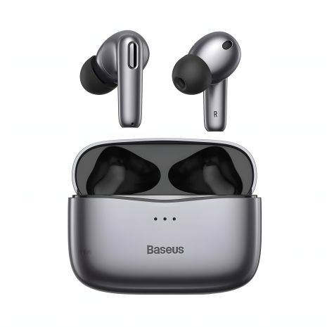 Bluetooth навушники BASEUS SIMU ANC True Wireless Earphones S2 | 42/480mAh, 6/24Hours (NGS2-02) grey