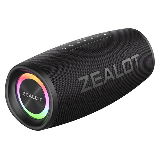 Портативная Bluetooth колонка ZEALOT S56 TWS с LED подсветкой black Портативная Bluetooth колонка ZEALOT S56 TWS с LED подсветкой black