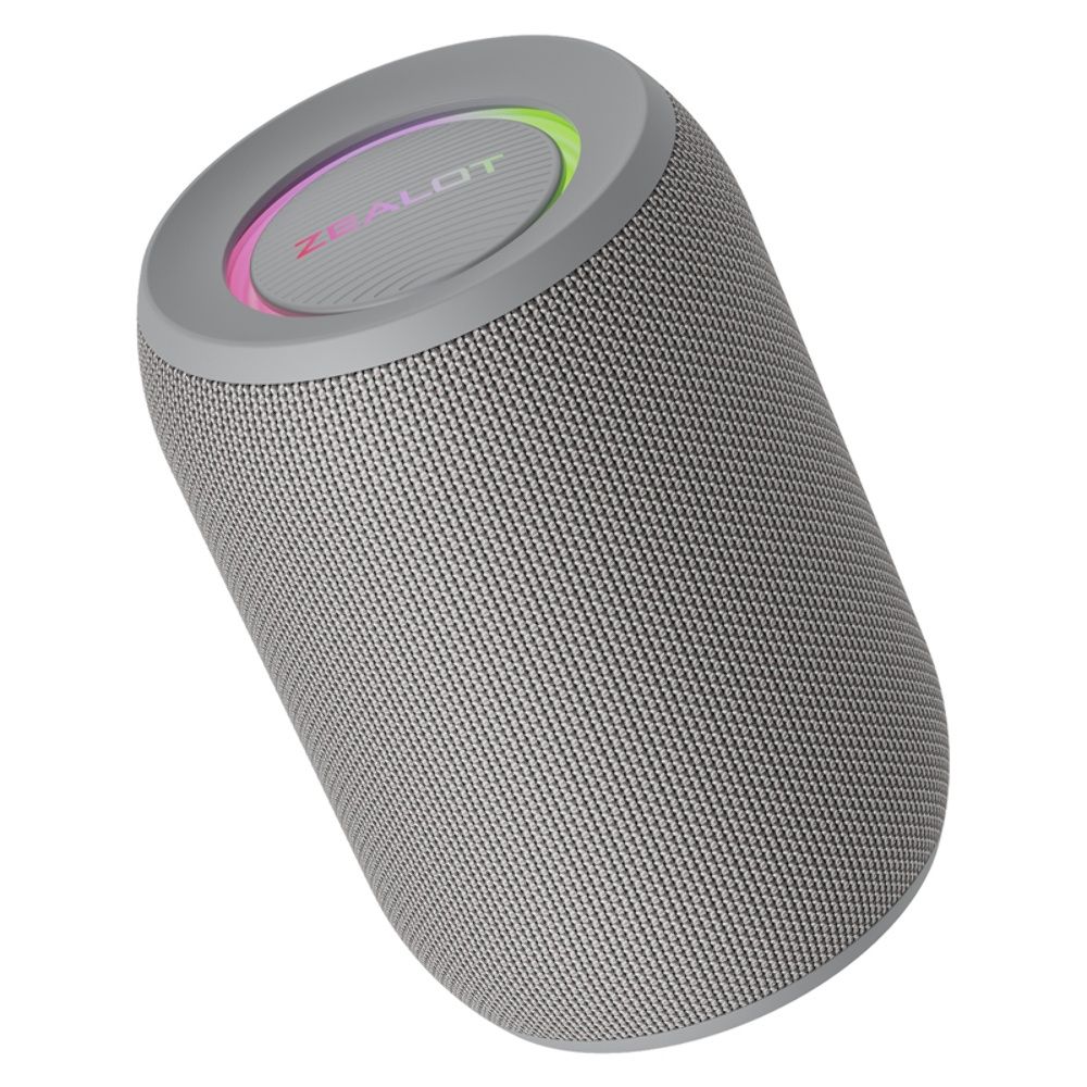 Портативна Bluetooth колонка ZEALOT S32 Pro BT5.2, AUX, USB, TF, TWS, 15W, 4h з LED підсвічуванням grey Портативна Bluetooth колонка ZEALOT S32 Pro BT5.2, AUX, USB, TF, TWS, 15W, 4h з LED підсвічуванням grey