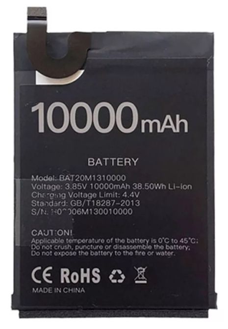 12-месячная гарантия на аккумулятор 10000 mAh для Doogee S88 Pro / S88 Plus BAT20M1310000 [Оригинал PRC]