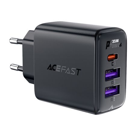 Зарядний пристрій Acefast A57 2 USB/ Type-C QC PD35W GaN чорний Зарядний пристрій Acefast A57 2 USB/ Type-C QC PD35W GaN чорний